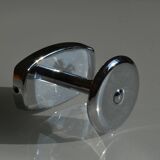 Vintage 80's chrome metal wall coat rack with 1 hook