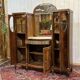 Art Deco buffet in mahogany, oak, and marble top.
