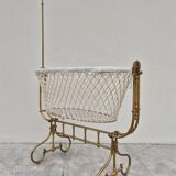 19th century brass rocking cradle from a castle