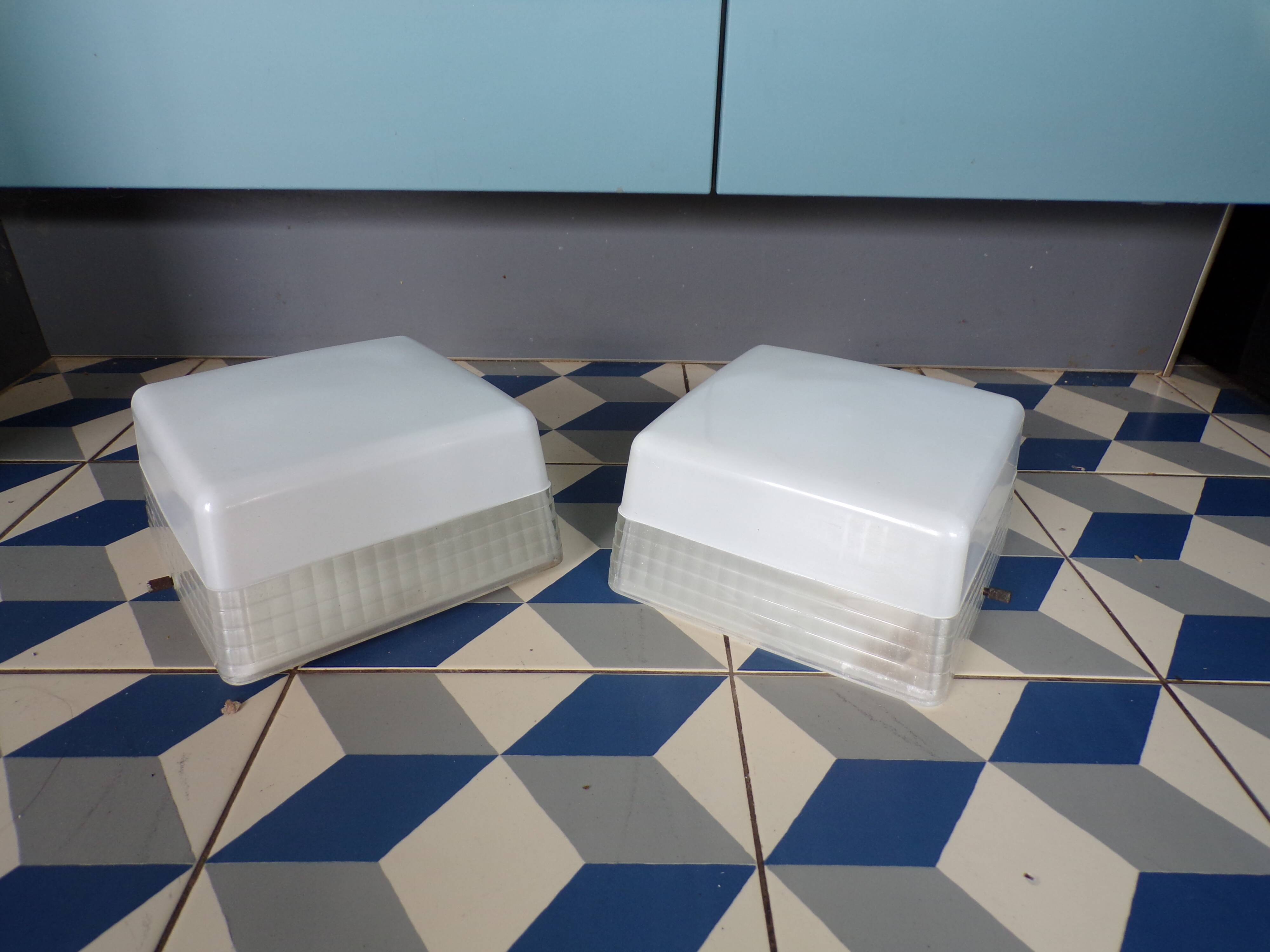 Pair of Holophane Prismopal wall lights