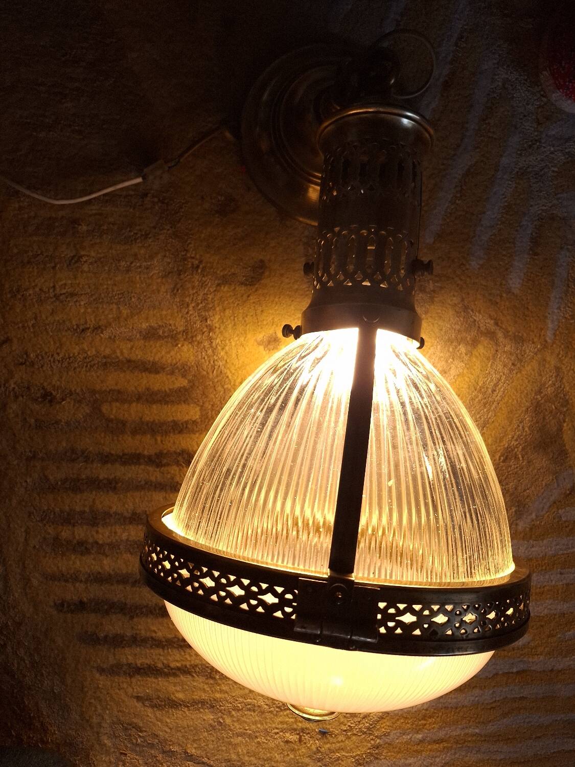 Chandelier, 1920s Holophane pendant light