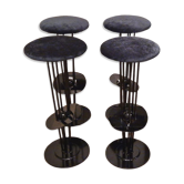 Tabourets de bar post-modernes en métal ensemble de 4, Belgique, années 1980