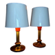 Lampes années 70 bois métal vinyle (X2)
