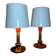 Lampes années 70 bois métal vinyle (X2)