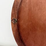 Miroir ancien ovale en bois sculpté – Teinte acajou