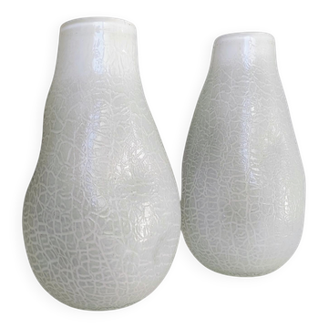 Paire de vases en verre d'art Murano brutaliste par Costantini, années 1970