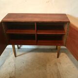 Mid-century vintage mid-century blond walnut storage cabinet