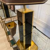 Pair of black and gold lacquered lamps, 1980s