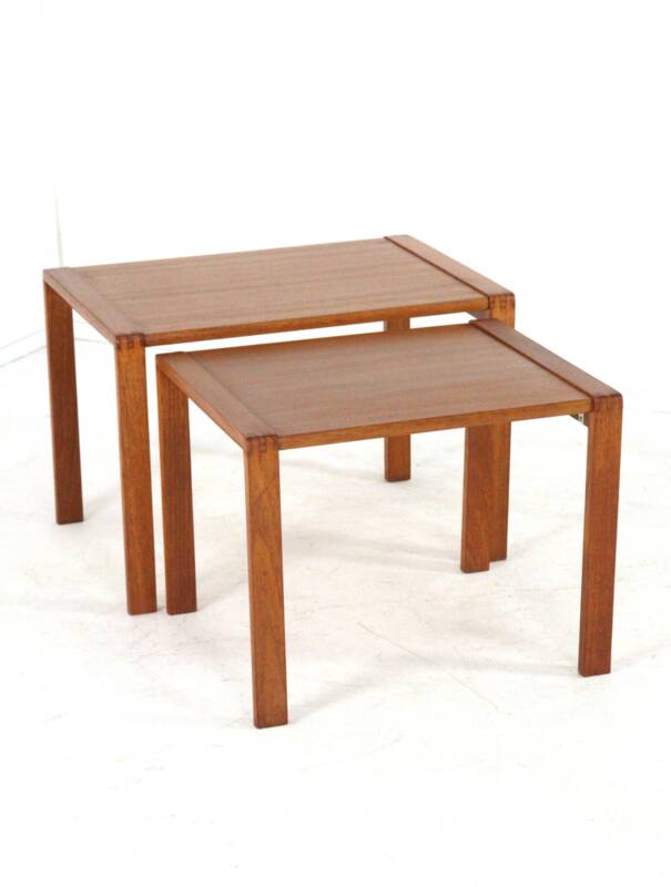 Ensemble de 2 tables gigognes - teck - design danois
