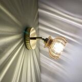 Vintage amber glass globe wall light