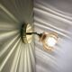 Vintage amber glass globe wall light