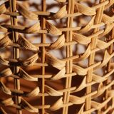 Wicker lantern / candle holder, metal frame