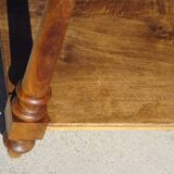 Antique Louis XVI style bedside table in walnut, with a marble top.