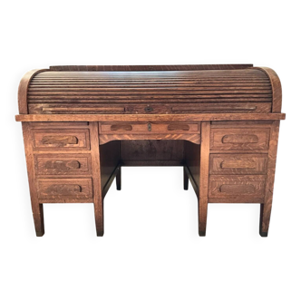 Secret desk "ro l-top", in solid oak, 1910-1920