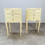 Pair of bedside tables Louis XV style white
