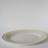 Oval dish with yellow borders st amand model "trouville", 1960