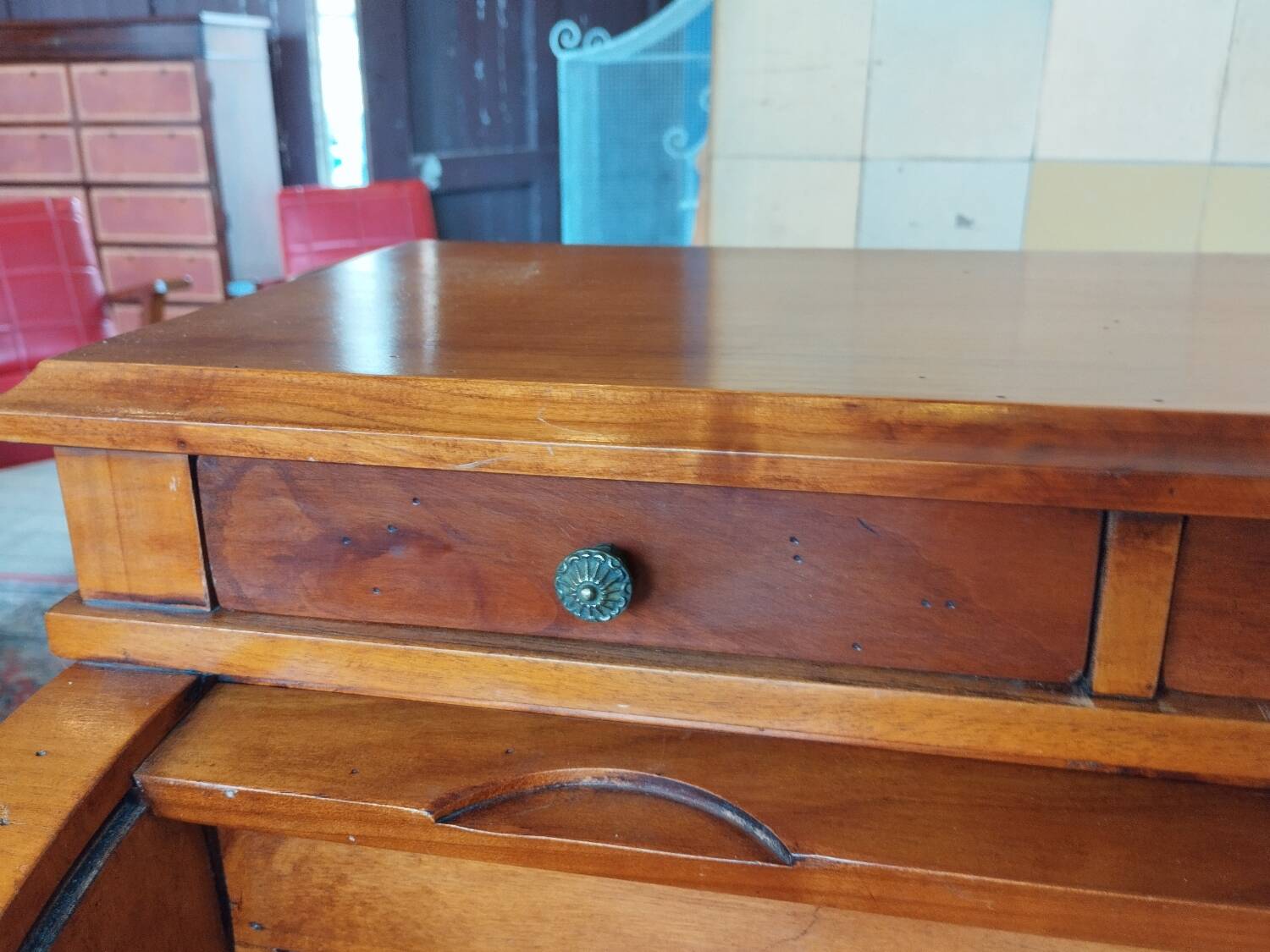 Antique cylindrical desk, Louis XVI style
