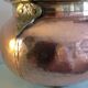 Cache pot pot cauldron in hammered red copper / vintage 60s-70s