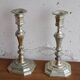 Pair of antique silver-plated metal candlesticks