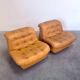Ensemble de fauteuils en cuir vintage, années 1970