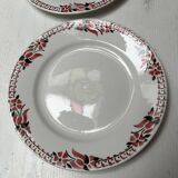 4 assiettes céranord à fleurs