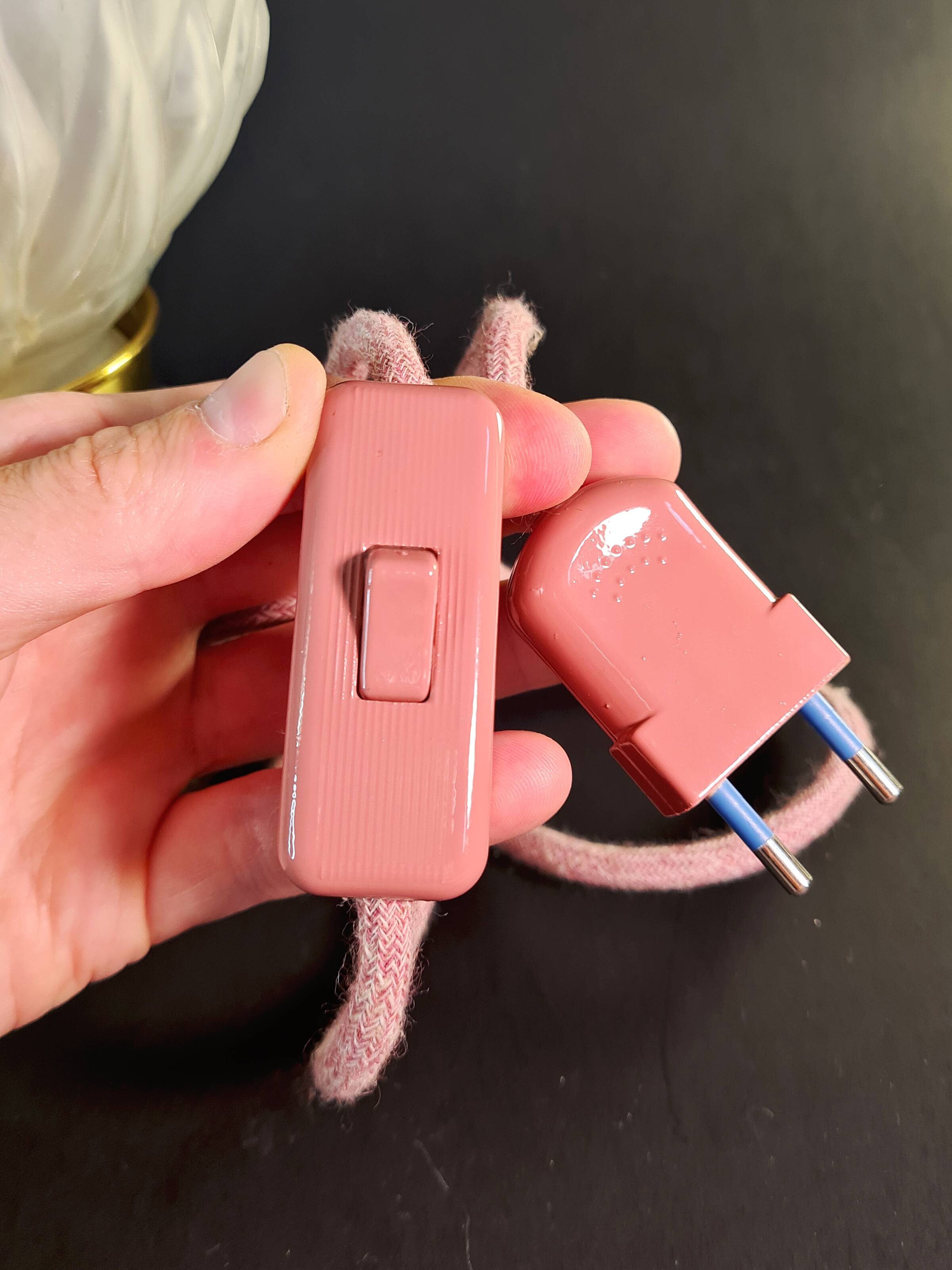 Art deco globe table lamp in brass & frosted glass