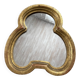 Miroir ancien trilobé en bois doré 22 cm 