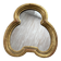 Miroir ancien trilobé en bois doré 22 cm 