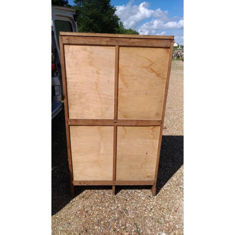 Cabinet wood double curtain