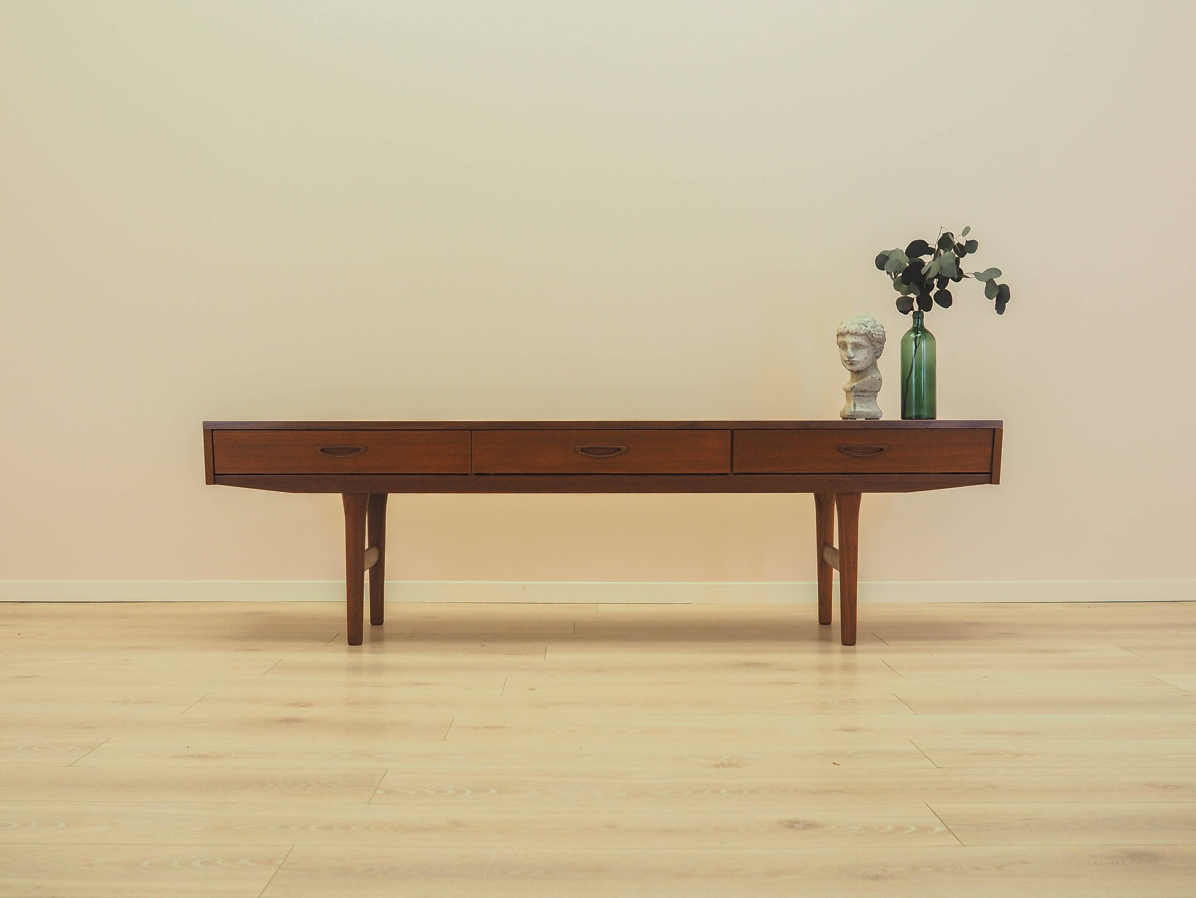 Danish teak sideboard 1970s – three drawers, mid-century modern