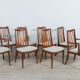 Mid-century teak and fabric dining chairs by Leslie Dandy for G-Plan, 1960s, Set of 8