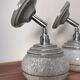 Pair of ceramic and glass wall sconces