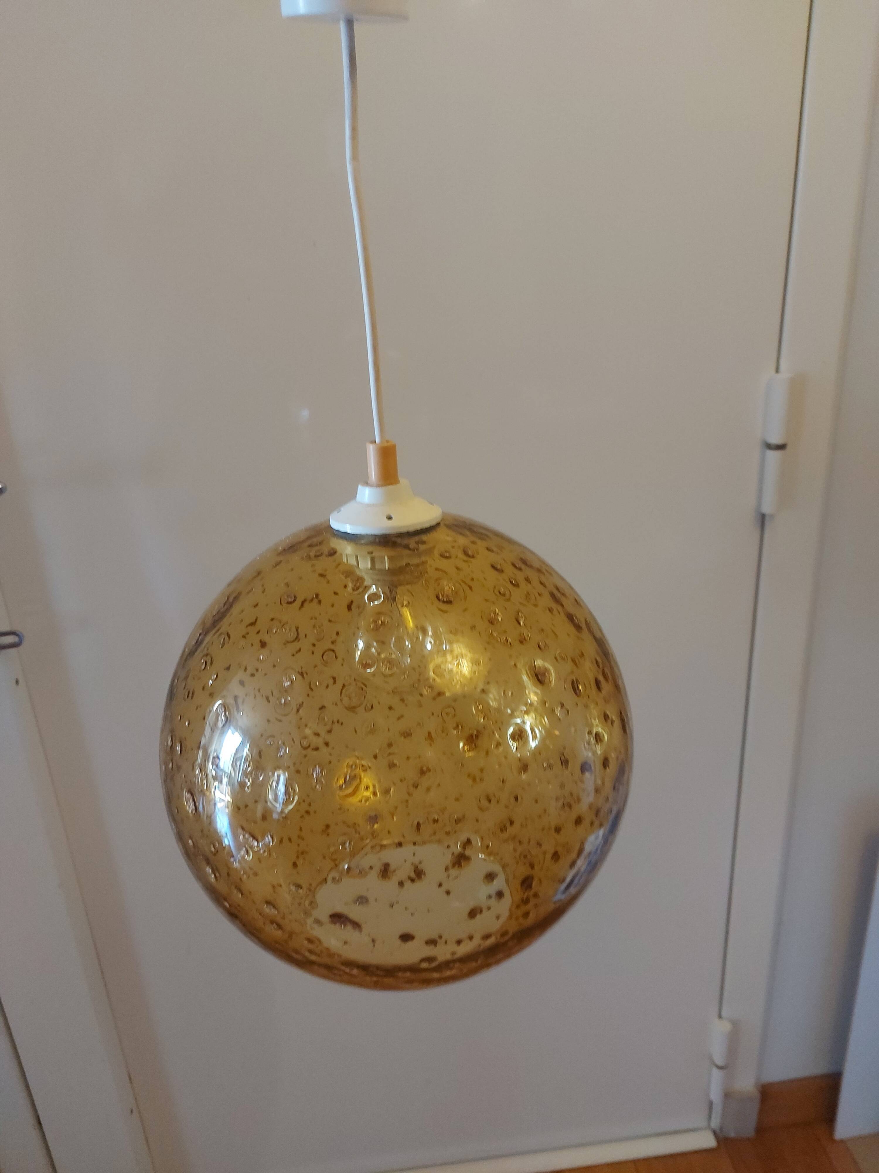 Vintage blown glass pendant lamp