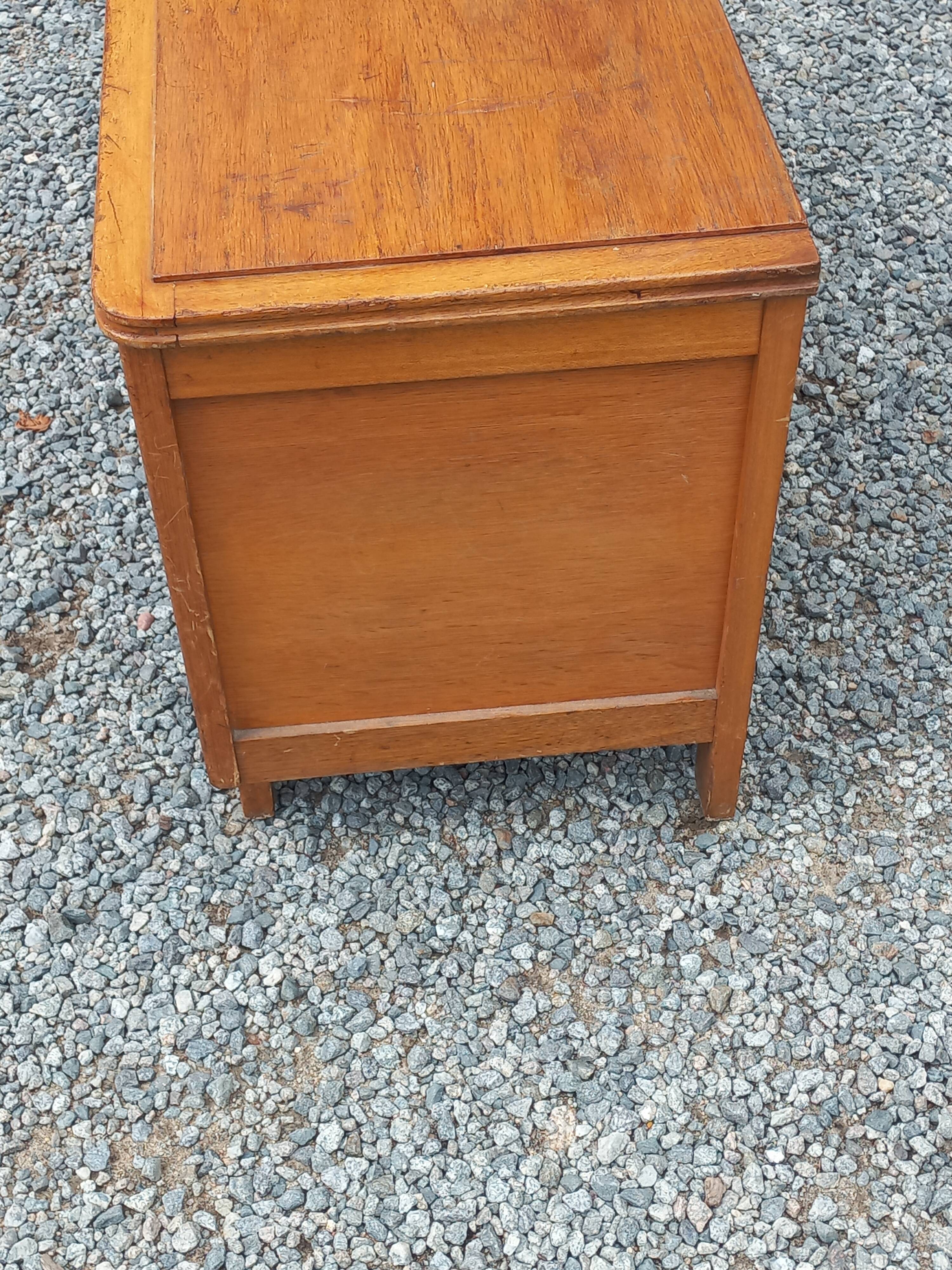 Vintage 1950s oak chest with compass feet