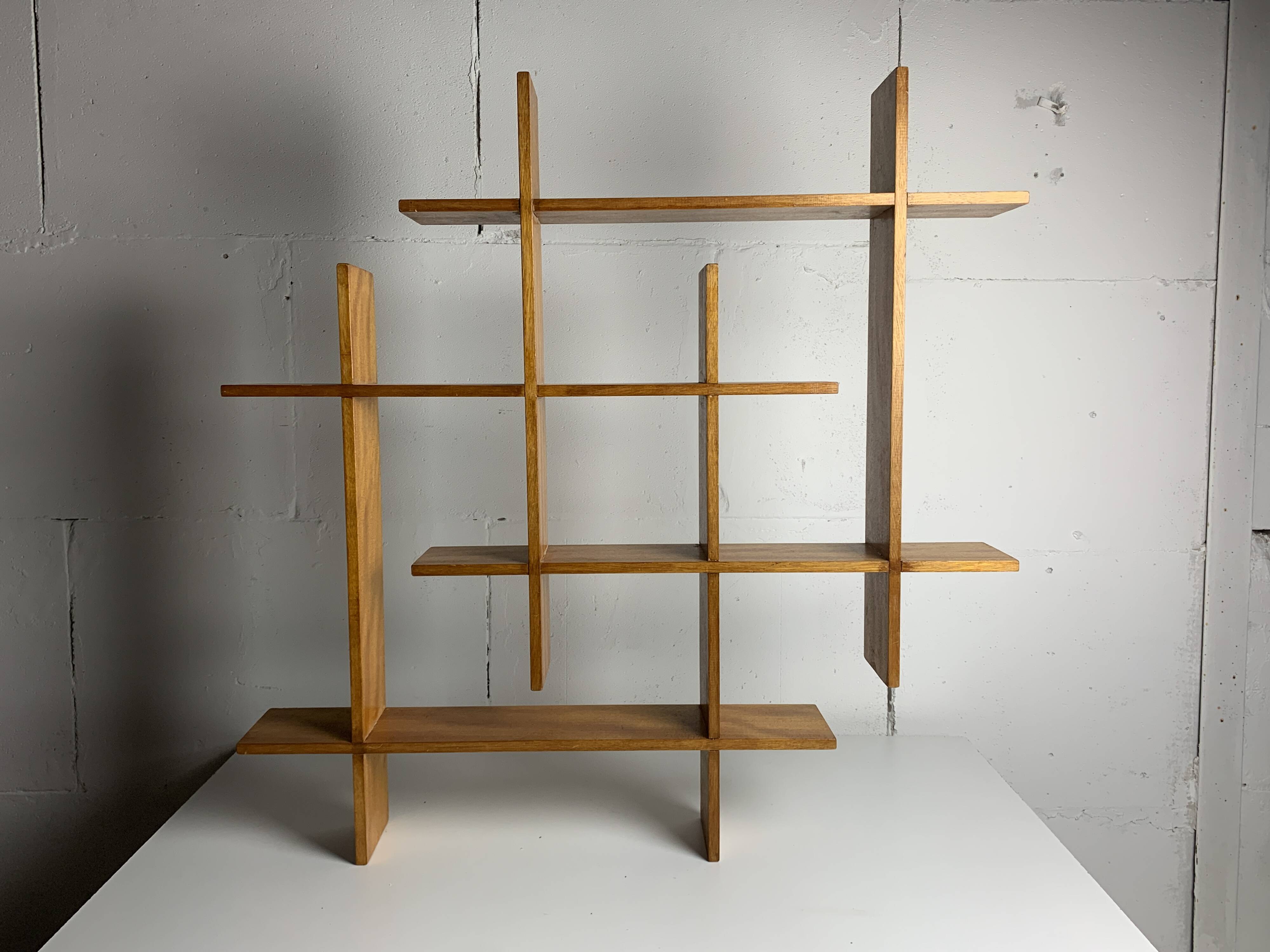 Midcentury Scandinavian teak wall shelf unit, 1960s-1970s