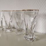 gold and transparent bistro glasses with thick bottom