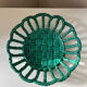 Green woven ceramic fruit basket in the Vallauris style, Malicorne E T
