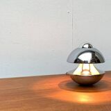 Chrome mushroom table or wall lamp in German mid-century space style by Klaus Hempel for Kaiser Leuchten, 1970s.