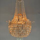 Pearl Bag, Chandelier Trimmed with Rows of Cut Crystal Beads, Circa 1