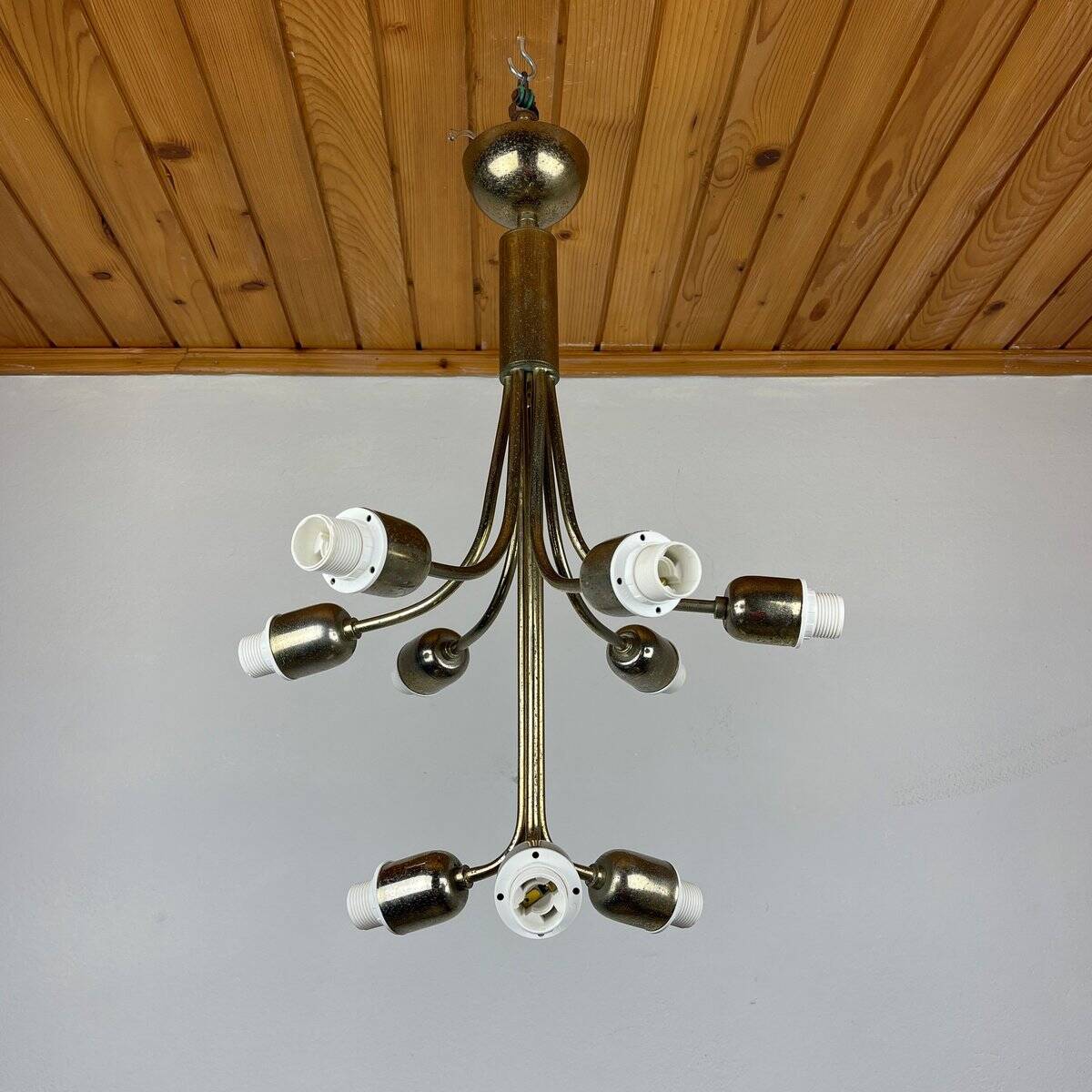 Mid-Century Murano Amber Chandelier by Mazzega, Italy, 1970s