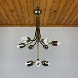 Mid-Century Murano Amber Chandelier by Mazzega, Italy, 1970s