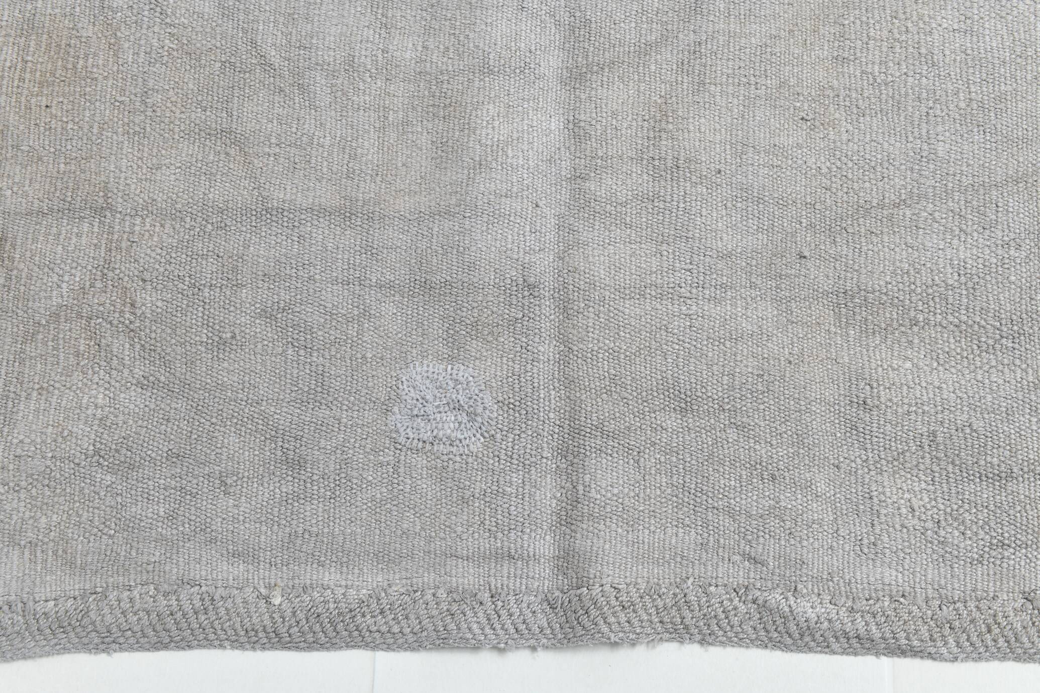 6x8 Silver & Gray Turkish Kilim Rug, 177x256Cm