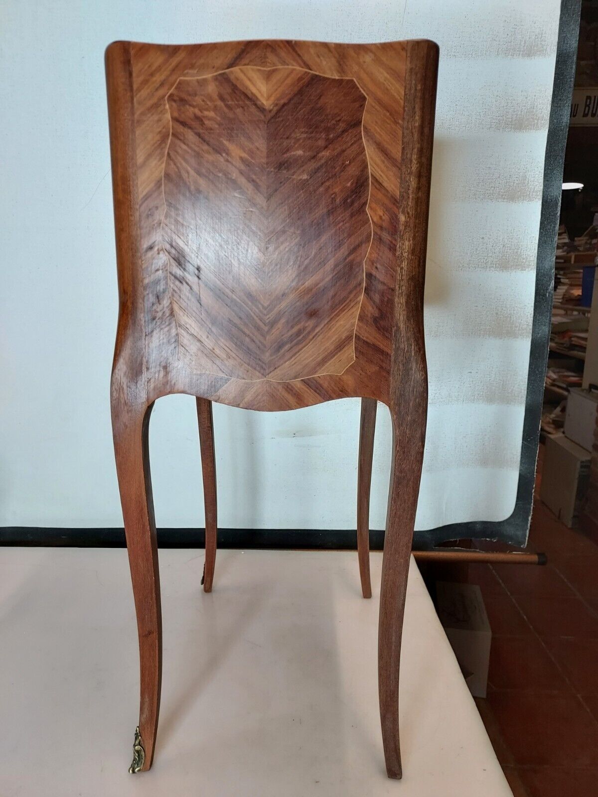 Marquetry bedside table