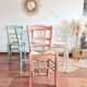 Lot de 6 jolies chaises patinées