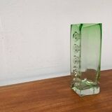 Brutalist glass block vase from the mid-century space age, 1960s