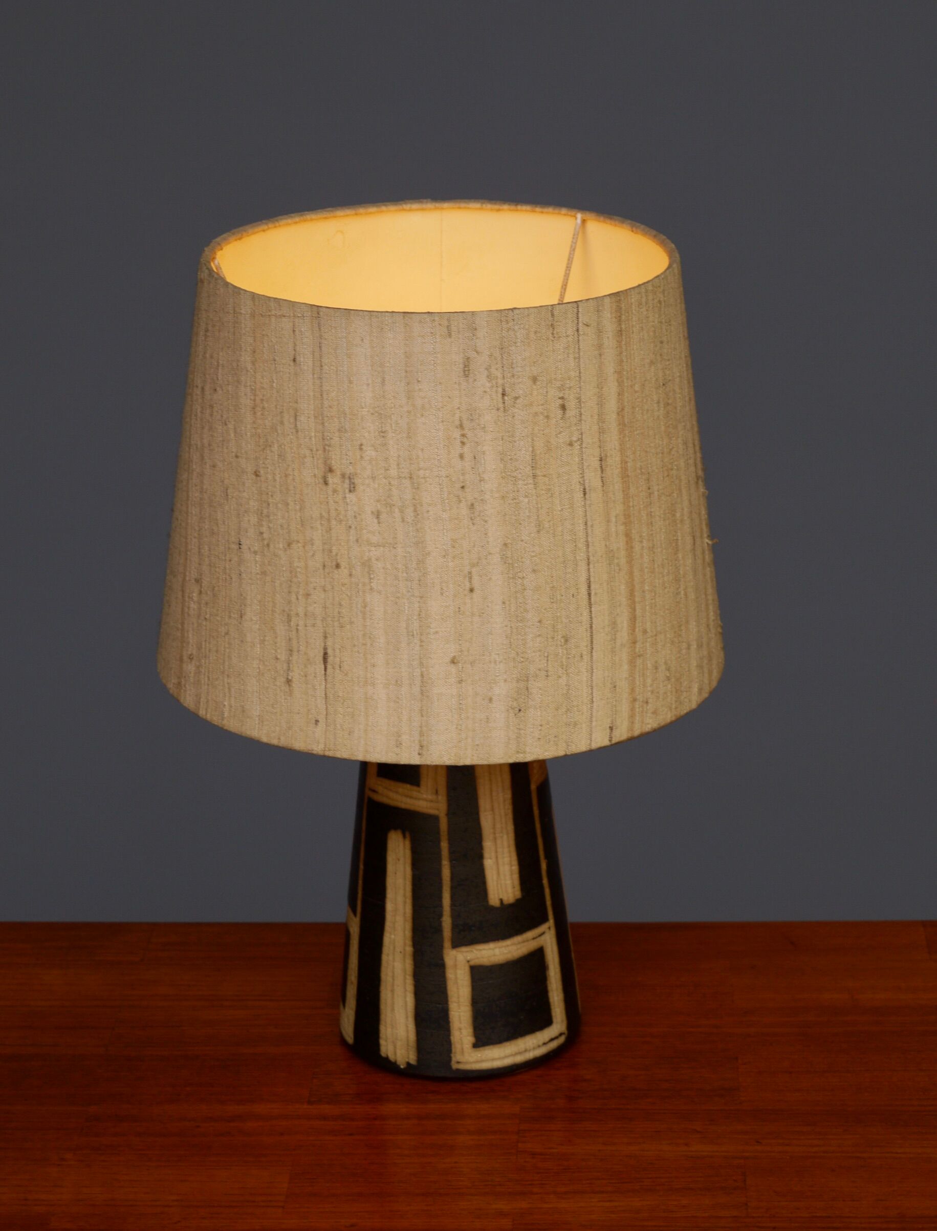 Vintage Brutalist Ceramic Table Lamp by Jan van Stolk. 1950s