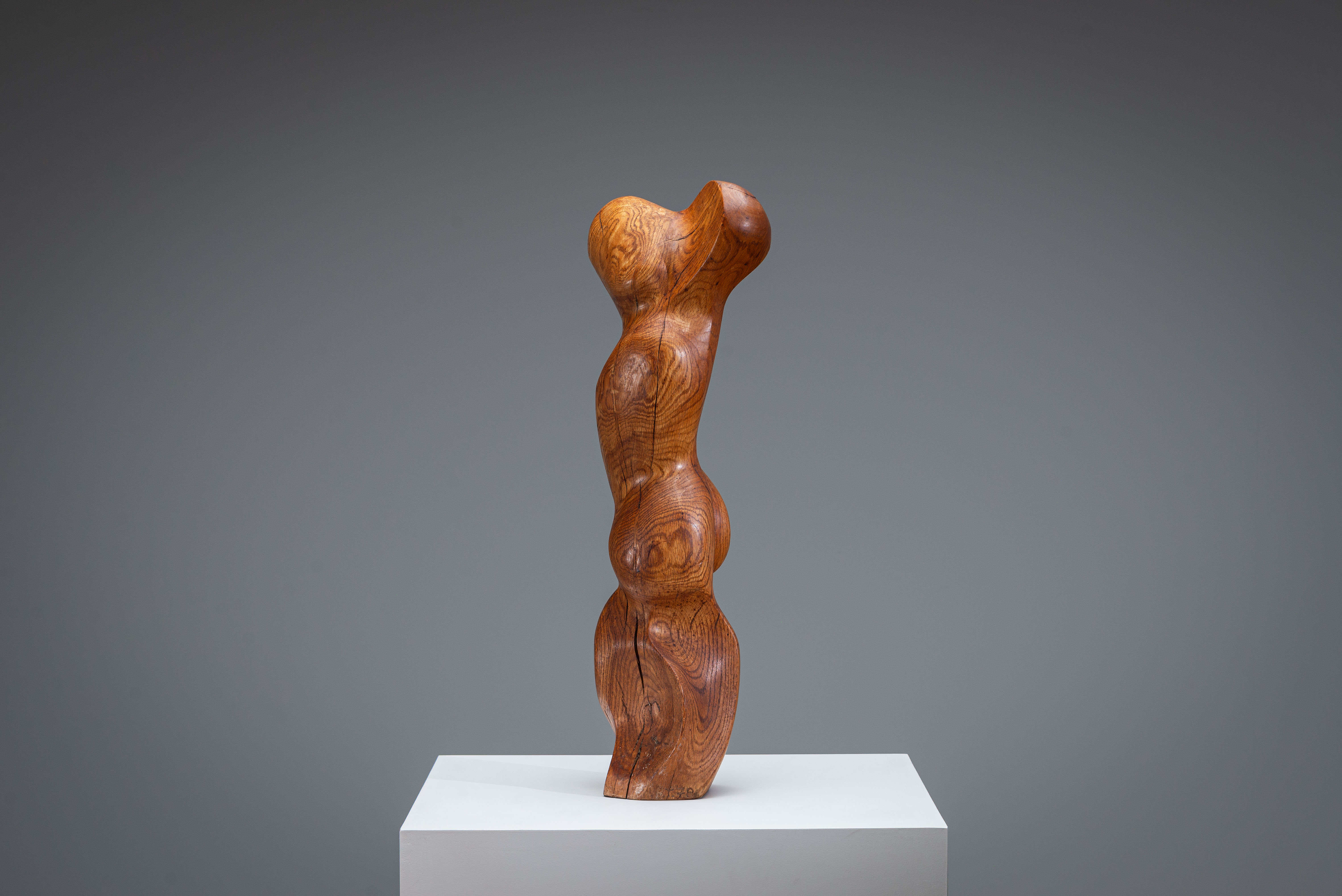 Abstract biomorphic wooden sculpture 1978