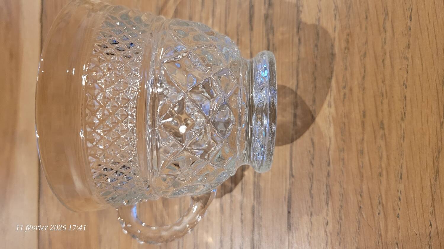 8 thick cut glass cups