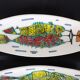 Two ceramic plates/ trays with game design, vintage, 50 60s