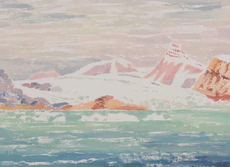 Camille COMBE: The glaciers of Spitsbergen, Original signed monotype